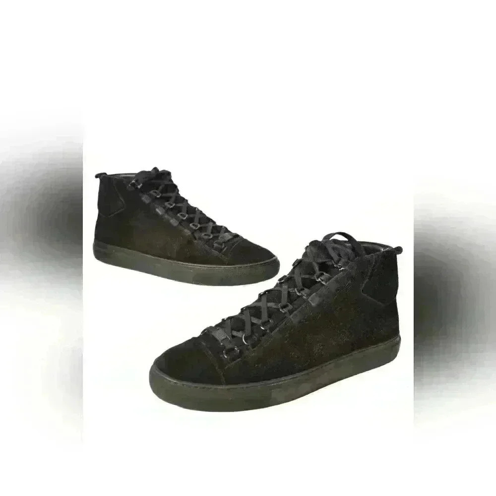 2016 BALENCIAGA Black Leather Suede Arena High Top  Hype Hiking Sneaker 42EU 9US